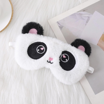Cute Animal Sleep mask, Strong Blackout Eye Mask Soft Satin Eye Mask with Elastic Band, Night Eye Mask Travel Nap Female Male (Blue-Pink)