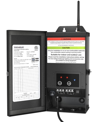 300W Wi-Fi Low Voltage Landscape Transformer, 2 Independent Channels, 2.4GHz Smart Landscape Lighting Transformer, Work with Alexa & Google Assistant,120V to 12V 15V AC, ETL Listed