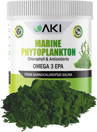 Marine Phytoplankton Powder | Source of Raw Omega-3 EPA Micro Algae Nannochloropsis - Plant Based Proteins, Vitamins for Overall Wellness | Complete Protein Source, Vegan & GMO Free (2 Oz / 57G)