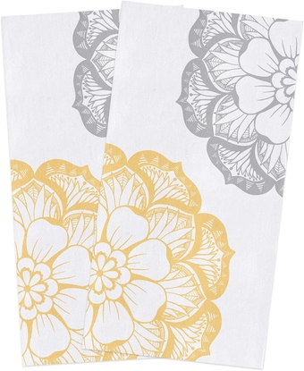 Towels, Dahlia Pinnata Flowers Botanical Prints Kitchen Towels, Absorbent Hand Towels, Microfiber Cleaning Cloth, Kitchen Decor Wash Cloths Dish Towels, House Warming Gifts New Home 2-Pack