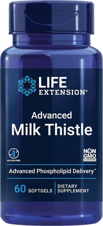 Extention Advanced Milk Thistle - Milk Thistle Supplement for Liver Function Support, Kidney Health & Detox - with Silymarin, Silibinins, Isosilybin A,B - Gluten-Free, Non-GMO - 60 Softgels