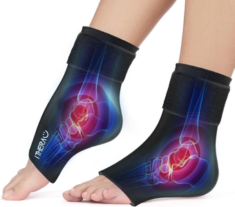 iTHERAU Ankle Ice Packs Wrap for Injuries Reusable- Gel Ice Pack Wrap Foot Ice Pack, Hot & Cold Therapy Flexible Gel Ice Packs for Achilles Tendonitis, Plantar Fasciitis, Foot Heel