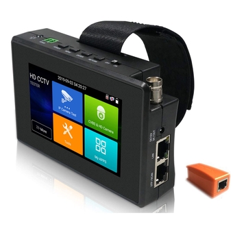 5 in 1 CCTV Tester Support Up to 4K IP Camera & 720P/1080P/3mp/4mp/5 Megapixel AHD, TVI, CVI & CVBS Analog Camera, 4" Touch Screen Security Video Monitor, POE Out, IP Scan, UTP Cable Test