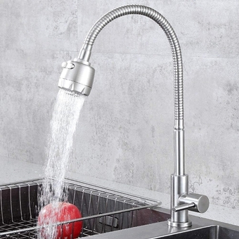 Faucets,Modern Kitchen Bar Sink Mixer Tap Faucet 360 Degree Rotating Spout Cold Water for Laundry Room Garden Outdoor Faucet