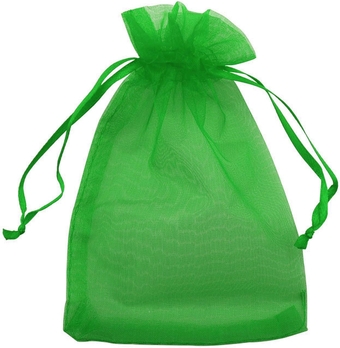 Allgala 100 Count Orangza Gift Party Favor Bags with Drawstring-8x12 Inch-Green-PF53407
