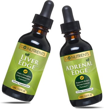 Liver Edge & Adrenal Edge | Energy & Fatigue Supplement Cortisol Manager Liquid Drops Non-GMO, Gluten Free | Liver Cleanse & Advanced Liver Liquid Drops Supplement Milk Thistle Seed