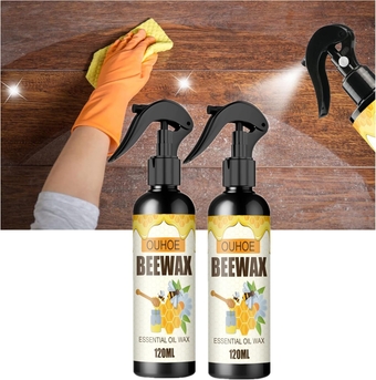 Beeswax Furniture Polish Spray - Natural Micro-Molecularized Beeswax Spray, The Original Beeswax Spray Furniture Polish And Cleaner for Floor Table Chair Cabinet Home Furniture to Shine (2pc)