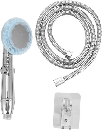 1 Set No punching Nozzle handheld high pressure increased base shower set stainless steel pipe