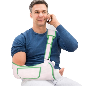 Arm Sling, Arm Sling for Shoulder Injury, Rotator Cuff Pillow, Arm Sling Shoulder Immobilizer, with Adjustable Padded, Shoulder Brace for Women Men, Arm Sling for Wrist Elbow Injury, Women Support Straps for Left&Right (White, Large/X Large)