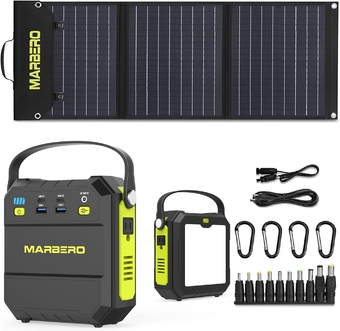 Portable Power Station with 30W Solar Panel Kit Solar Generator Included 110V Solar Laptop Charger for Outdoor Home Camping Emergency RV