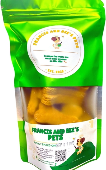 Francis And Bee's PETS| Bee Berry Immune Bones| Healthy Organic Vegan 5oz| Immunity Boosting| Human Grade All Natural Dog Treats| Gluten Free Made in USA (Blueberry Banana)