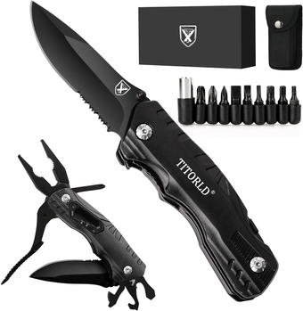 Pocket Knife Multitool, Gifts for Men Him Husband, Valentines Day Anniversary Birthday Gifts Idea for Him, Unique Camping Hunting Fishing Tools Gift for Boyfriend, Cool EDC Hiking Folding Knife