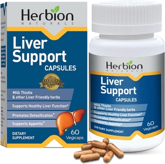 Liver Support Herbal Blend with Milk Thistle, Supports Healthy Liver Function and Appetite, Promotes Detoxification, 60 Vegicaps