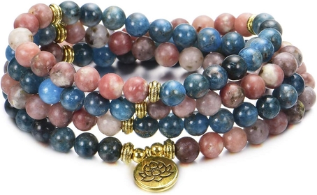 108 Mala Beads 8mm Natural Bracelet Healing Gemstone Yoga Meditation Hand Knotted Mala Prayer Bead Necklace