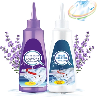 Active Enzyme Laundry Stain Remover - White Shirt Guardian, Active Enzyme Clothing Stain Remover, Garment Stubborn Stain Cleaner Oil Remover, Clothes Stain Remover, Laundry Stain Remover (AB 2 PCS)