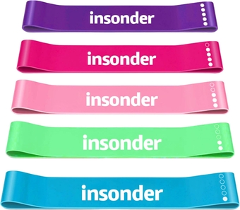 Resistance Band Set of 5 - Resistance Bands for Working Out - Exercise Bands Resistance - Workout Bands & Elastic Band - Stretch Bands for Exercise - Fitness Bands, Booty Bands Leg Exercise