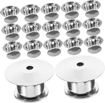 20pcs Flat Buckle Locking Clutch Pin Backs Locking Pin Keepers Snap Blocks Lapel Hat Backs Metal Locking Clasps Snap Clips for Hair Replaceable Pin Back Round Head Supplies Copper