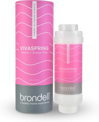 VivaSpring Vitamin C Shower Filter, Cherry Blossom Essence Scent– Filters Contaminants like Free Chlorine, Easy Installation, Filtered Shower Water for Healthier Skin & Hair
