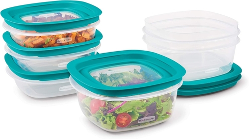 EasyFindLids with Press & Lock Leak Proof Lids Food Storage Set, Meal Prep Containers, 12 Piece, Clear