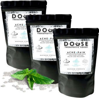 Douse | Magnesium Flakes, Bentonite Clay, Arnica, MSM, Essential Oils - Bath Salts Without Epsom Salt, Foot Soak & Improved Sitz Bath, Better Than Epsom Salts for Soaking (Maximum Trio)