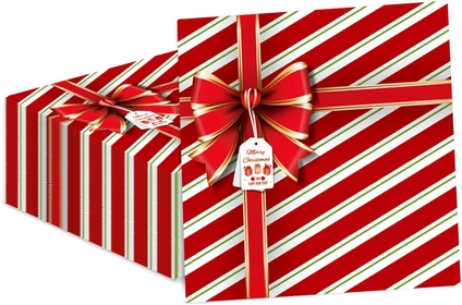 50pcs Christmas Paper Napkins 3 Ply Holiday Disposable Paper Pack Gift Box Bow Xmas Paper Luncheon Dinner Hand Napkins Bow Knot Merry Christmas Beverage Disposable Napkins for Xmas Party