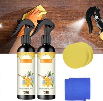 Beeswax Furniture Polish, Natural Micro-Molecularized Beeswax Spray, Beeswax Furniture Polish Wood Floor Polish, Wood Polish for Furniture Table Chair Cabinet (2 PCS)