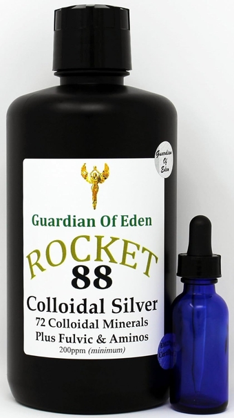 32 Fl Oz Rocket 88 Colloidal Silver plus Trace Minerals & Aminos, 200 ppm by   . Dropper bottle included