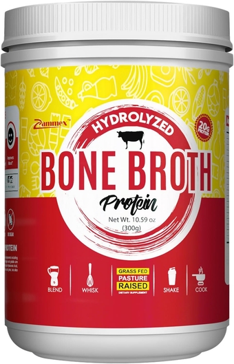 100% Grass-Fed Beef Bone Broth Protein Powder, 20G Protein, Hydrolyzed Collagen Peptides Type 1&3, Supports Healthy Skin, Nails, Hair, Joints, Non-GMO, Gluten Free, Paleo & Keto Friendly