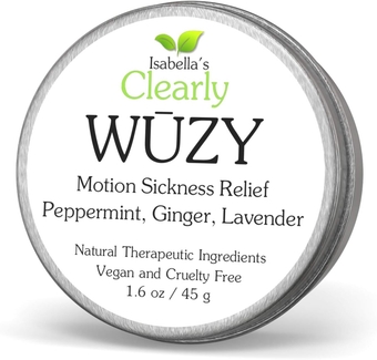WŪZY, Aromatherapy Rub for Morning and Motion Sickness, Dizziness, Travel, Pregnancy | Natural Remedy with Ginger, Peppermint, Lavender | Made in USA
