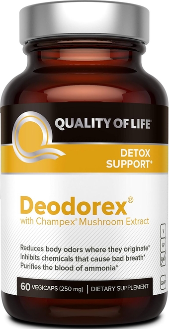 - Detoxification Support - Fight Bad Breath and Body Odor - Deodorex - 60 Vegicaps
