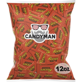 (12 OZ) Chocolate Candy Bundle of Reeses Bar Chocolates Individually Wrapped Snack Variety Pack