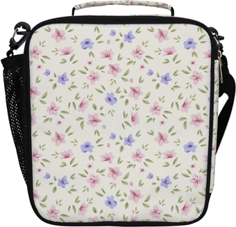 Lunch Bag Country Garden Vintage Floral Small Flowers Thermal Insulation Cooler Bag Bento Box Holder Bag Meal Prep Food Tote Sling Shoulder Bag