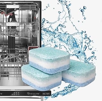 Dishwasher Cleaner and Deodorizer Tablets. 12 Dishwasher Cleaner Tablets Helps Remove Limescale and Odor,For Al...