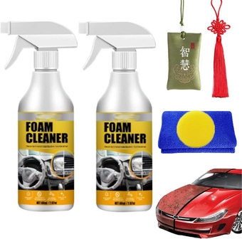 Car Interior Foam Refinisher Cleaner, All Around Master Foam Cleaner, Multipurpose Foam Cleaner, All-Purpose Household Cleaners for Car and Kitchen Strong Stain Remover, Car Interior Foam Cleaner (*2)
