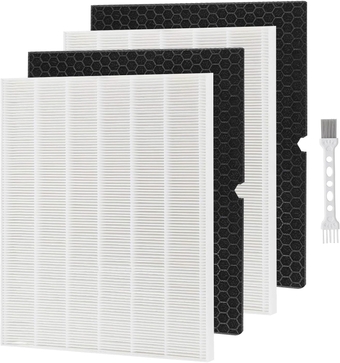 116130 Replacement Filter H for Winix 5500-2 AM80 Air Purifier True HEPA Activated Carbon Pre - Filters 2 Pack Washable Advanced Control Filter and 2 Pack PlasmaWave Odor Reducing Carbon Filters