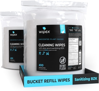 Gym Wipes & Fitness Equipment Cleaning Wipes, 400ct Refill Sanitizing BZK Antiseptic Great for Yoga, Peloton, Weight Machines and Equipment (2pk, 800 Wipes)
