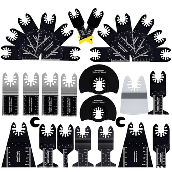 Oscillating Saw Blades | Pack of 31PCS | Multi Tool Blades Kit for Wood, Plastic, Metal and Steel | Quick Release Multitools Blades | Fit for Worx, Rockwell, Milwaukee, Bosch, Craftsman, Ryobi, Ridgid