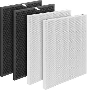 116130 True HEPA Replacement Filter H Compatible with Winix 5500-2 Purifier and Models AM80, 2-Set Include 2×True HEPA Filters + 2×Activated Carbon Filters