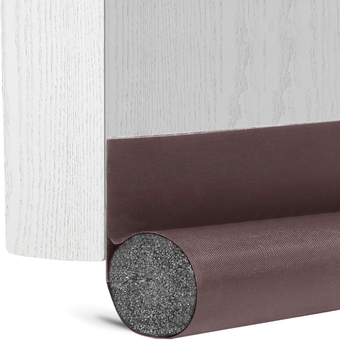 36 Inch Foam Door Draft Stopper Self Adhesive Verlco Bottom Seal Strip Sleeve One Side Indoor Sweep Weather Stripping Noise Stopper for Under Doors 1 Inch Soundproof Energy Saving, Brown