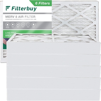 12x20x4 Air Filter MERV 8 Dust Defense (6-Pack), Pleated HVAC AC Furnace Air Filters Replacement (Actual Size: 11.50 x 19.50 x 3.75 Inches)