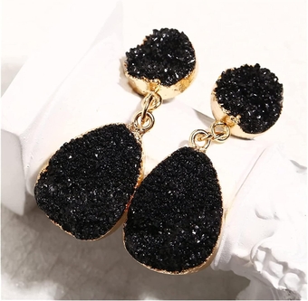 home decoration Minerals Stones Natural Stone Resin Drain Earrings for Women Vintage Geometric Pink Green Drop Earring Fashion Jewelry Crystal Stones Decoration Full of texture
