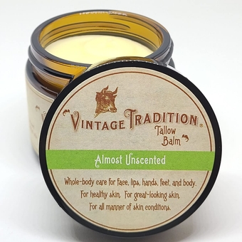 Beef Tallow All Purpose Balm – Healing, Hydrating Mild Scent Skin Care Salve Replaces Body Lotion, Hand Cream, More – Essential Oil, Olive Oil, and Grass-Fed Tallow, 2 fl. oz.