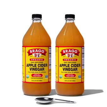 Organic Apple Cider Vinegar With the Mother– USDA Certified Organic – Raw, Unfiltered All Natural Ingredients, 32 Fl Oz W/Measuring Spoon, 2 Pack