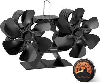 Wood Stove Fan Heat Powered Stove Fan Non Electric | Dual Motor Fireplace Fan | Thermal Fan for Wood Stove | Heat Activated Fan | Cocoon Fan | Wood Burning Stove Fans
