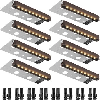 LED Hardscape Lighting, 6.8 Inch Retaining Wall Lights, 3W 12V-24V AC/DC Low Voltage Paver Light, IP68 Waterproof Outdoor Step Lights, 3000K Swivel Hardscape with Connectors (8 Pack Soft White)