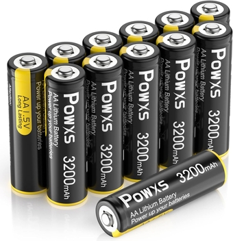 AA Lithium Batteries, 12 Pack 1.5V Lithium Iron AA Batteries 3200mAh Super Capacity for Blink Camera, Video Doorbell, Flashlight, Toys, Remote Control 【Non-Rechargeable】