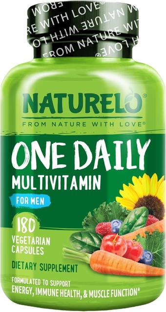 One Daily Multivitamin for Men - with Vitamins & Minerals + Organic Whole Foods - Supplement to Boost Energy, General Health - Non-GMO - 180 Capsules