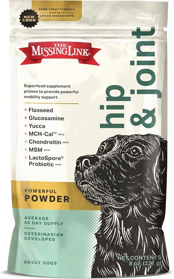 Hip & Joint + Probiotics Supplement 8oz Bag - Superfood Powder for Dog Cartilage & Bone Health, Joint Mobility & Flexibility
