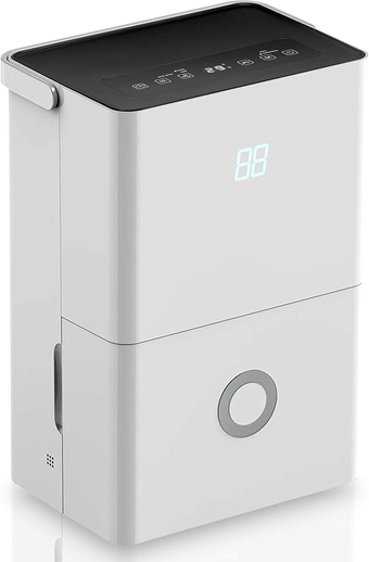 50-Pint Electric Home Compact Dehumidifier - 3000 Square Feet Quiet Electric Dehumidifiers For Home Closet Basement w/ 4L Water Tank Capacity, Removes Moisture -  SLDEHU50, White