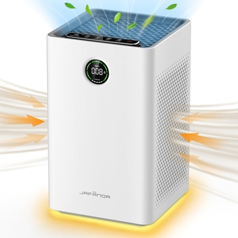 Jafanda Air Purifier for Large Rooms (up to 1190 sq ft), Dual HEPA & Carbon Filters, Air Cleaner Removes Allergens, Dust, Pollen, Smoke, Odors, Pet Dander - PM2.5 Monitor & Night Light